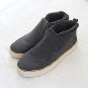 Toms Gray Paxton Fur Lined Booties